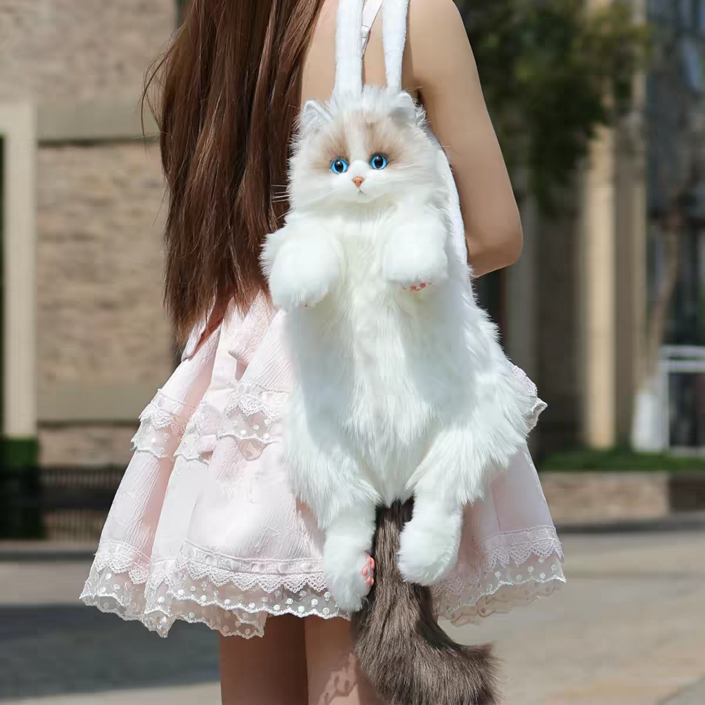 Large Plush Furr Cat Backpacks